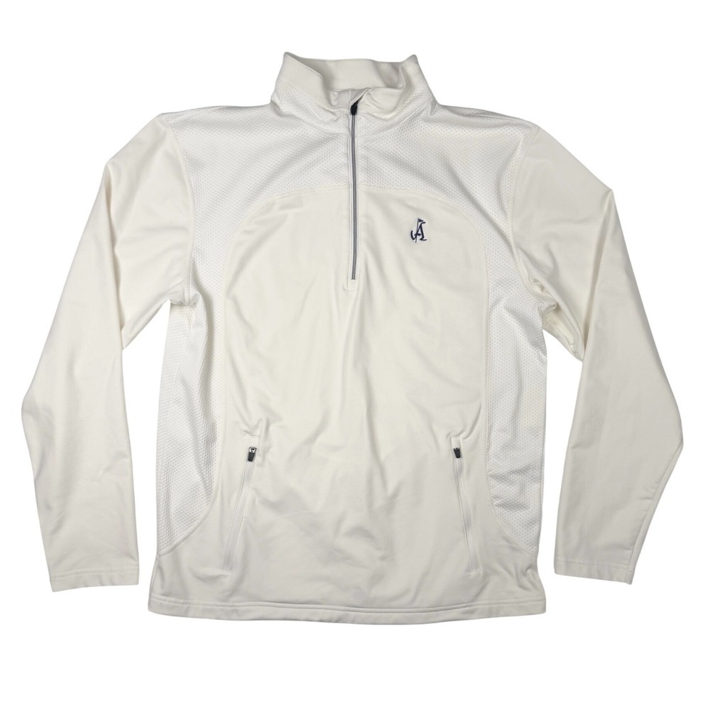 Levelwear Atlanta Country Club Pullover Mens Medium White 1/4 Zip Golf